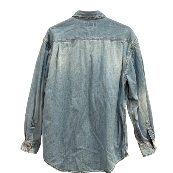 Banana Republic Vintage Denim Shirt Men Large 100% Cotton Western Snap Top - Picture 6 of 6